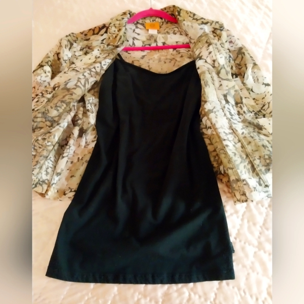Ruby Rd. Earthy Patterned Jacket/Tank - image 2